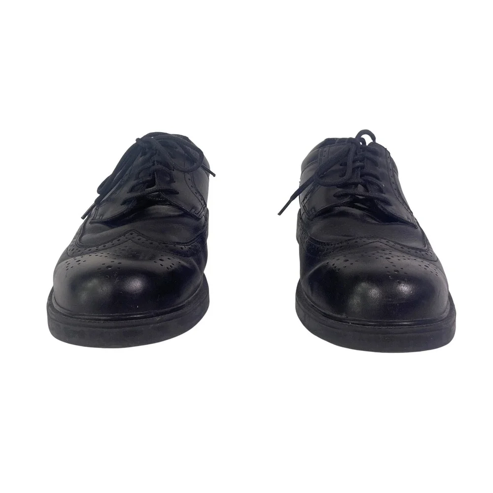 Nunn Bush Leather Dress Shoes Men's 10.5 M Black Wingtip Oxford Comfort Gel
